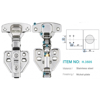 Bản lề thủy lực tháo lắp nhanh H.3505